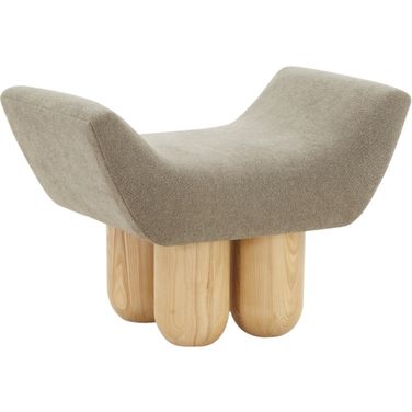 Giancarlo Upholstered Ottoman In Dark Brown and Natural