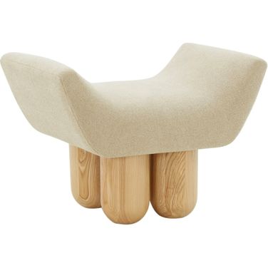 Giancarlo Upholstered Ottoman In Light Brown and Natural
