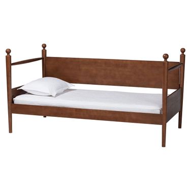 Gianetta Wooden Twin Daybed with Spindle Back In Walnut Brown