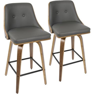 Gianna Counter Stool Set of 2 In Grey