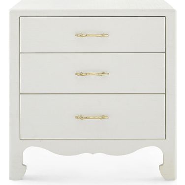 Gianna 3-Drawer End Table In Sand White