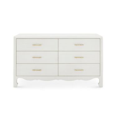 Gianna Extra Large 6-Drawer Dresser In Sand White