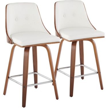 Gianna Fixed Height Counter Stool Set of 2 In White