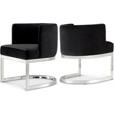 Gianna Velvet Dining Chair In Black