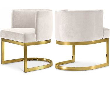 Gianna Velvet Dining Chair In Cream