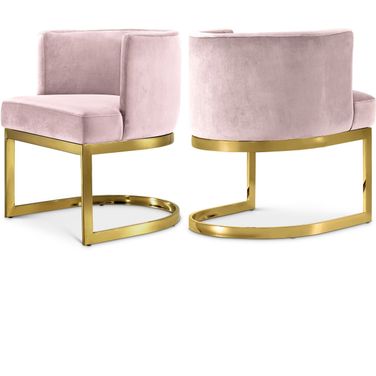 Gianna Velvet Dining Chair In Pink