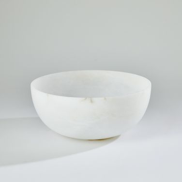 Giant Alabaster Bowl In White