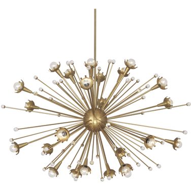 Giant Sputnik Chandelier In Antique Brass