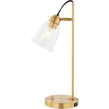 Gibson 22 Inch Gold Iron Table Lamp with Usb Port