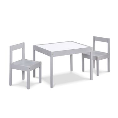 Gibson 3-Piece Dry Erase Kids Table and Two Chair Set In Gray