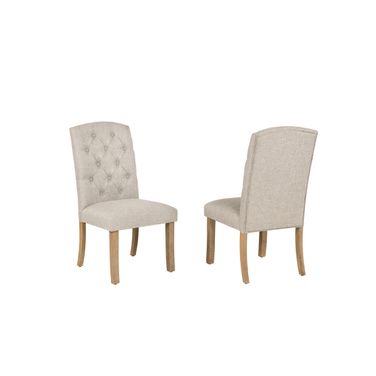 Gigi Fabric Side Dining Chair Set of 2 in Beige
