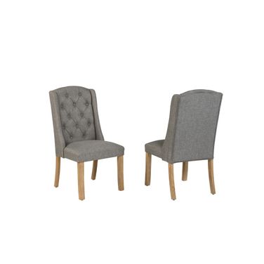 Gigi Fabric Wingback Dining Chair Set of 2 in Gray