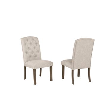 Gigi Rustic Side Dining Chair Set of 2 in Beige