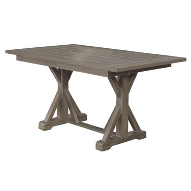 Gilberta Traditional Counter Height Dining Table In Rustic Brown Gray Wood