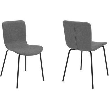 Gillian Modern Light Gray Fabric and Metal Dining Room Chair Set of 2