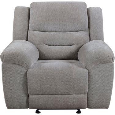 Gilson Chenille Upholstered Glider Recliner Chair In Grey