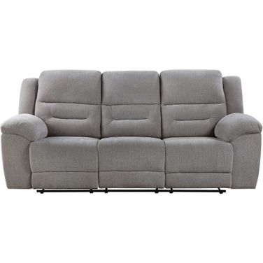 Gilson Chenille Upholstered Reclining Sofa In Grey