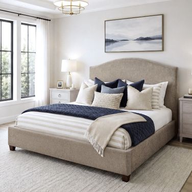 Gina King Upholstered Bed In Rosemont Stone