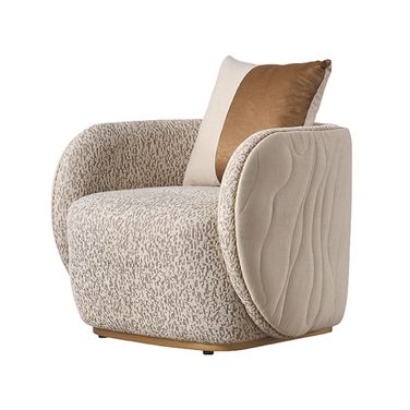 Gineverra Accent Chair In Biscotti and Ivory Gold