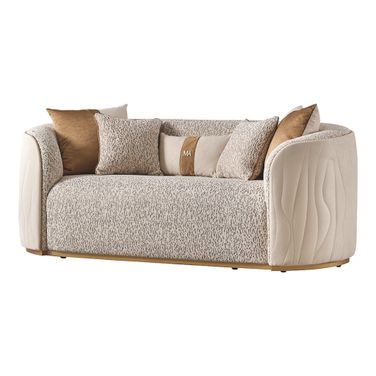 Gineverra Loveseat In Biscotti and Ivory Gold