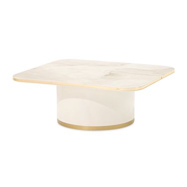Gineverra Rectangular Cocktail Table In Ivory and Gold