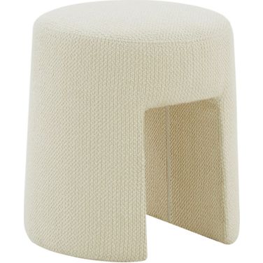 Ginny Upholstered Ottoman In Ivory