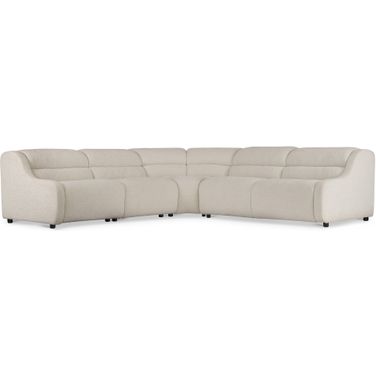 Gio 5-Piece Fabric Power Motion Sectional In Cream