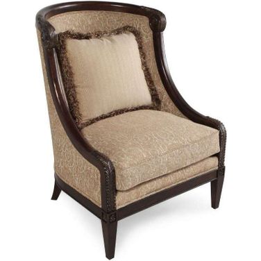Giovanna Azure Carved Wood Accent Chair