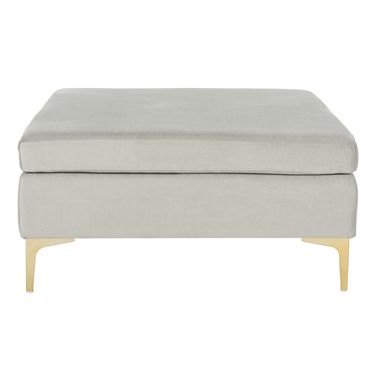 Giovanna Grey/Brass Square Bench