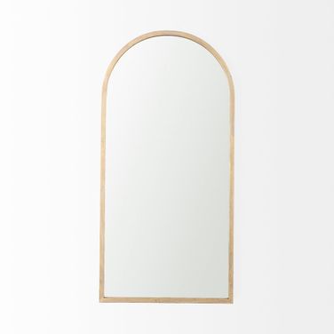 Giovanna Metal Frame Rounded Arch Vanity Mirror In Gold