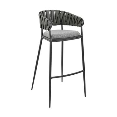 Giovanni 30 Inch Bar Stool In Gray and Black