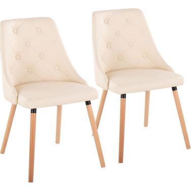 Giovanni Chair Set of 2 In Cream/Wood