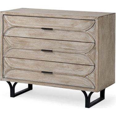 Giselle I Light Brown Fir Veneer 3 Drawer Accent Cabinet