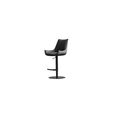 Giulia Bar Stool Hydraulic Black Powder Coated Steel Base In Black
