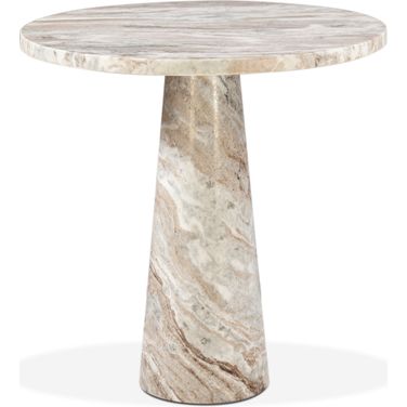 Giza 30 Inch Round Dining Table In Brown Toronto Marble