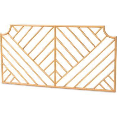 Giza Rattan Wall Mount Queen Headboard In Natural Brown