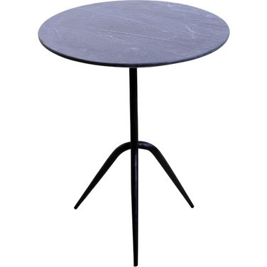 Glacier 18 Inch Accent Table with Lava Marble In White and Black
