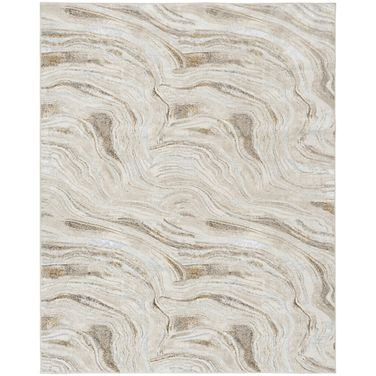Glam 9' x 12' Modern Indoor Rug In Grey and Gold