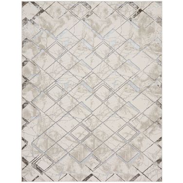 Glam 9' x 12' Indoor Rug In Ivory and Grey