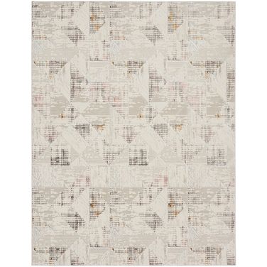 Glam 9' x 12' Contemporary Indoor Rug In Ivory and Multi