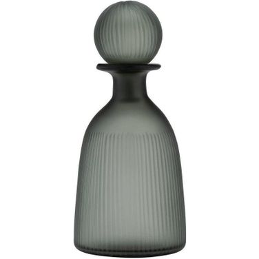 Glass 13 Inch Vase With Lid In Green And Smoke