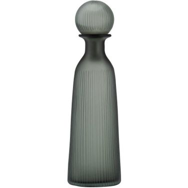 Glass 17 Inch Vase With Lid In Green And Smoke