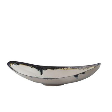 Glass Drip Canoe Bowl In Black