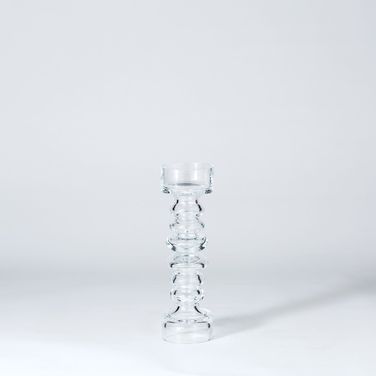 Glass Medium Ribbed Candleholder/Vase In White