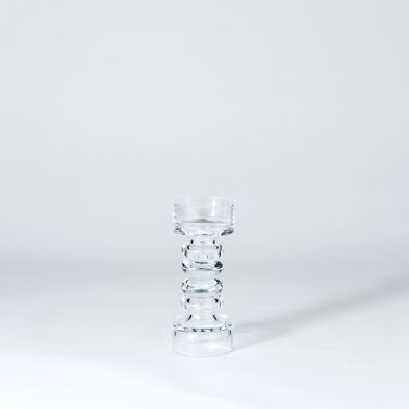 Glass Small Ribbed Candleholder/Vase In White