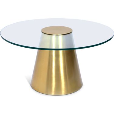 Glassimo Coffee Table In Brushed Gold
