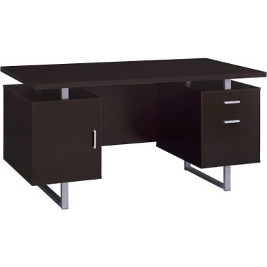 Lawtey Rectangular Storage Office Desk Cappuccino