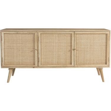 Glenda Three-Door Solid Wood Sideboard In Natural