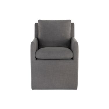 Glenrose Wheeled Dining Armchair In Effie Smoke