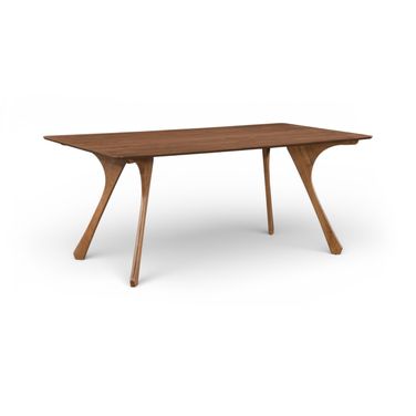 Glenwood 71 Inch Solid Wood and Walnut Veneer Dining Table In Brown